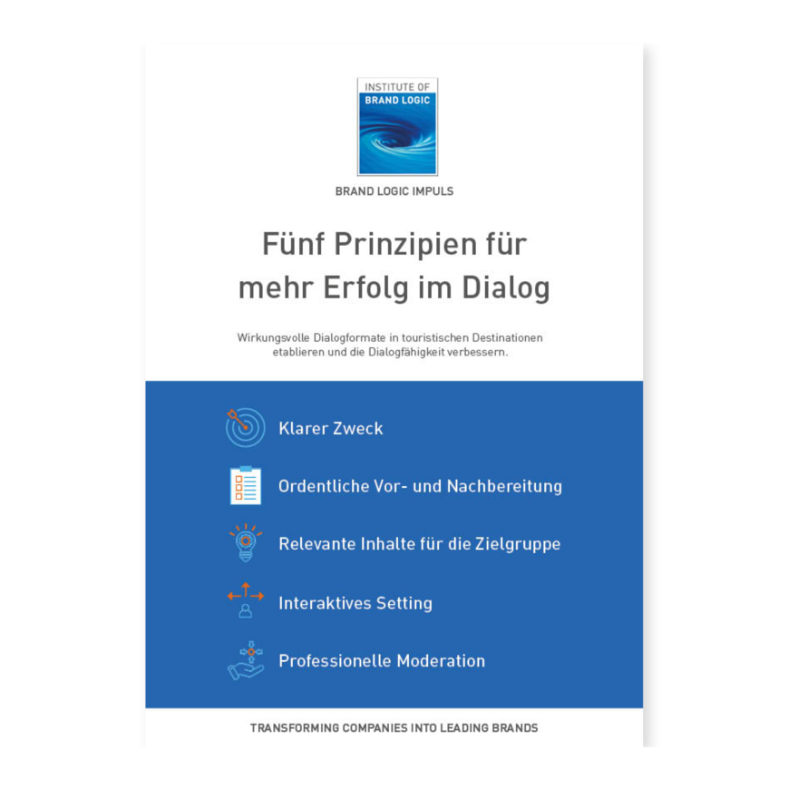 Cover des Brand Logic Impuls: Fünf Prinzipien für mehr Erfolg im Dialog